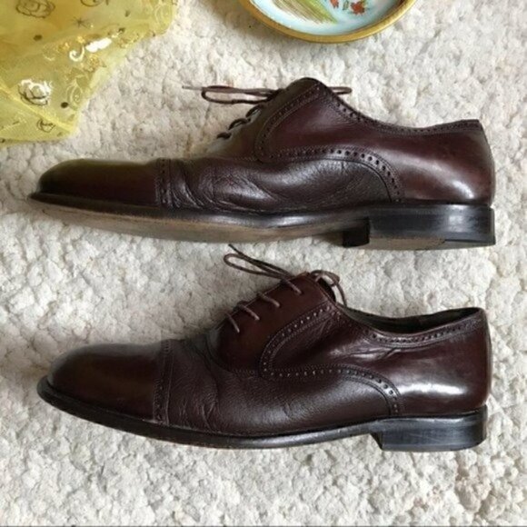 Mezlan: Classic Brown Leather Oxford Loafers Sz 10 - Picture 5 of 8